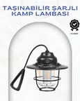 Geometrik Tasarımlı Vintage Kamp Lambası – Type-C Şarj Ayarlanabilir Parlaklı