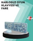 Kablosuz Klavye ve Mouse Seti – Sessiz Tuş Retro Tasarım