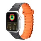 Dux Ducis Apple Uyumlu Watch 42/44/45MM için Manyetik Armor Silikon Kordon Kayış-(5775)