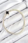 Pirinç Charm Zirkon Taşlı Yonca Model Gold Renk Kadın Bileklik 5886