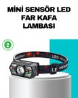 Hareket Sensörlü Şarjlı LED Far Suya Dayanıklı Çok Modlu
