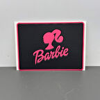 SİYAH ZEMİN PEMBE BARBİE KAYDIRMAZ TORPİDO PEDİ
