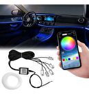 Araç İçi Atmosfer Ambiyans Led Neon RGB App Kontrollü 5 PARÇA
