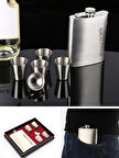 Kişiye Özel Çelik Matara Hediye Seti İçecek Cep Matarası 4 Shot Bardaklı Vip Hediye
