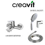 Creavit SH150 Mafsallı El Duş Seti 3F ve Liva Banyo Bataryası