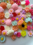 100 adet Renkli Reçine Papatya Çiçeği Şansları - Düz Arka Boncuklar DIY Takı,