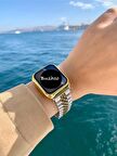 Apple Watch Bakla Gümüş-Gold Çelik Kordon 38-40-41  mm