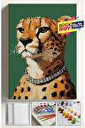 Sayılarla Boyama Seti Numaralı Tuval Fırça Boya Dahil Kasnaklı Set 50x70 Cm - KOLYE LEOPAR