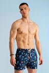 Denizatı Deniz Yıldızı Desenli Deniz Şortu-Lacivert-XXL
