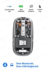 Bluetooth USB Çift Modlu Sessiz Mouse, Şeffaf Mıknatıslı Kapaklı, Type-C Şarjlı, DPI Ayarlı, Kablosu