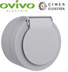 Gri Kapaklı Topraklı Priz Sıva Üstü