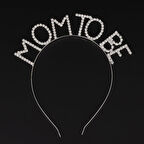 Kristal Taşlı Gümüş Renk Mom to Be Tacı Anne Tacı