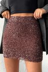 Bordo Payetli Bodycon Mini Etek