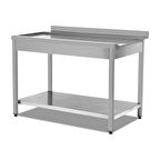 Empero EMP.BYC.7560-T-L Bulaşık Makinesi Çıkış Tezgahı Taban Raflı (Sol)