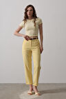 Kemerli Havuç Pantolon - Sarı
