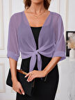 Kadın Truvakar Kollu önden Bağlamalı Kısa şifon Bolero Ceket