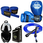 Leon Blade Training Boks Eldiveni, Bandaj Dişlik Atlama İpi Seti Mavi