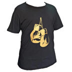 Leon Boks Eldivenli Tişört Siyah Altın