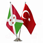 Brundi ve Türkiye ikili Masa Bayrağı Seti