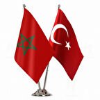 Fas ve Türkiye ikili Masa Bayrağı Seti