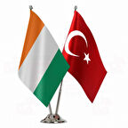 Fildişi ve Türkiye İkili Masa Bayrağı Seti