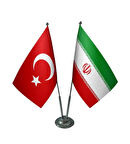 İran ve Türkiye ikili Masa Bayrağı Seti