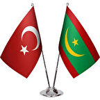 Moritanya ve Türkiye İkili Masa Bayrağı Seti