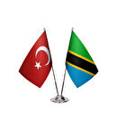 Tanzanya ve Türkiye İkili Masa Bayrağı Seti