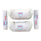 Dacia Nakışlı Deri Araç Boyun Yastığı Seti Bej