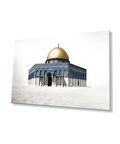 Kudüs Kubbetüs Sahra Dini İslami Cam Tablo Ev ve Ofis Duvar Dekoru Hediyelik Büyük Tablo Cam