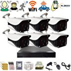 6 KAMERALI 36 IR LEDLİ METAL 5MP SONY LENS  KASA GÜVENLİK KAMERA SETİ