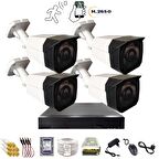 4 KAMERALI 6 SÜPER KING LEDLİ 1080P PLASTİK KASA GÜVENLİK KAMERA SETİ