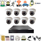 8 DOME KAMERALI 1080P 36 IRLED GÜVENLİK KAMERA SETİ