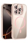 iPhone 16 Pro Remim Lensli Magsafe Standlı Kapak - Pembe