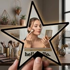 Yıldız Tasarım Kırılmaz Pleksi El Aynası - 10x10 cm Unisex Çanta Boyu