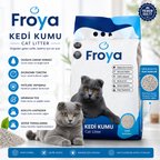 Froya Kokusuz Sade Kedi Kumu 10 Lt Orta Taneli Doğal Topaklanan Tozsuz Kedi Kumu