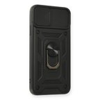 Erdo Ticaret iPhone 11 Pro Max Kılıf Siyah Silikon Yüzüklü Lens Kapaklı