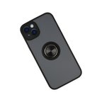 iPhone 14 Kılıf Montreal Yüzüklü Silikon Kapak - Siyah