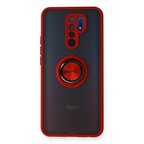 Redmi 9 Kılıf Montreal Yüzüklü Silikon Kapak - Kırmızı