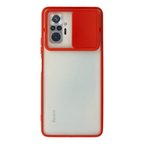 Redmi Note 10 Pro Kılıf Palm Buzlu Kamera Sürgülü Silikon - Kırmızı