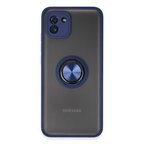 Galaxy A03 Kılıf Montreal Yüzüklü Silikon Kapak - Lacivert