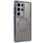 Galaxy S24 Ultra Kılıf Joke Simli Magneticsafe Kılıf - Mavi