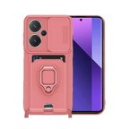 Redmi Note 13 Pro Plus Kılıf Zuma Kartvizitli Yüzüklü Silikon - Pembe