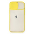 iPhone 11 Kılıf Palm Buzlu Kamera Sürgülü Silikon - Sarı