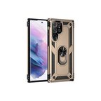 Galaxy S21 Ultra Kılıf Sofya Yüzüklü Silikon Kapak - Gold