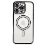 iPhone 16 Pro Max Kılıf Joke Simli Magneticsafe Kılıf - Gri