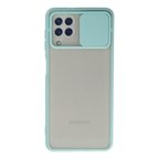 Galaxy A22 Kılıf Palm Buzlu Kamera Sürgülü Silikon - Turkuaz