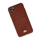 iPhone 11 Pro Max Kılıf Kelvin Kartvizitli Silikon - Bordo