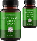 Magnezyum: 2 Adet Bisglisinat  Magnezyum Sitrat Magnezyum Malat & Vitamin B2 B3 B6  ve Mineral Kapsülleri 60LI 2 Adet