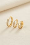 3 lü Set Gold Renk Halka Model Küpe